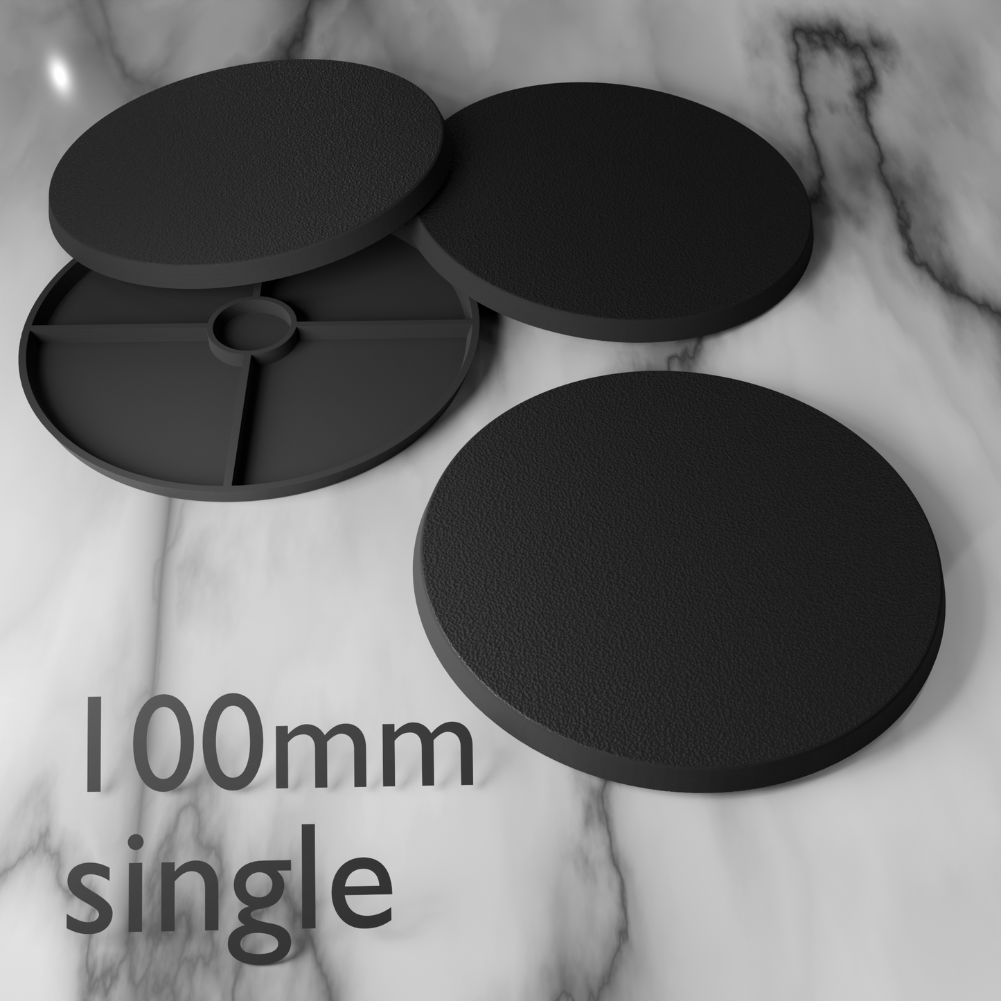 100mm rund miniatyrbas – 1-pack svart