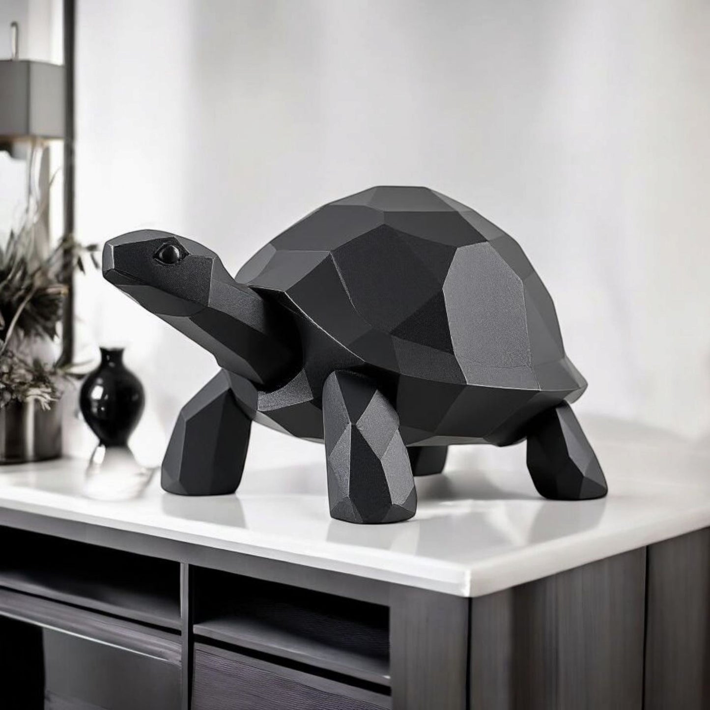 Low Poly-sköldpadda – Dekorativ skulptur