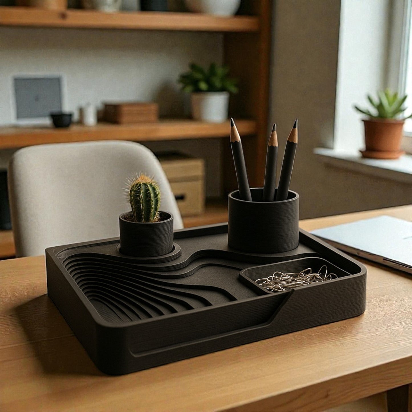 Strata – Skulptural skrivbordsdetalj i minimalistisk design