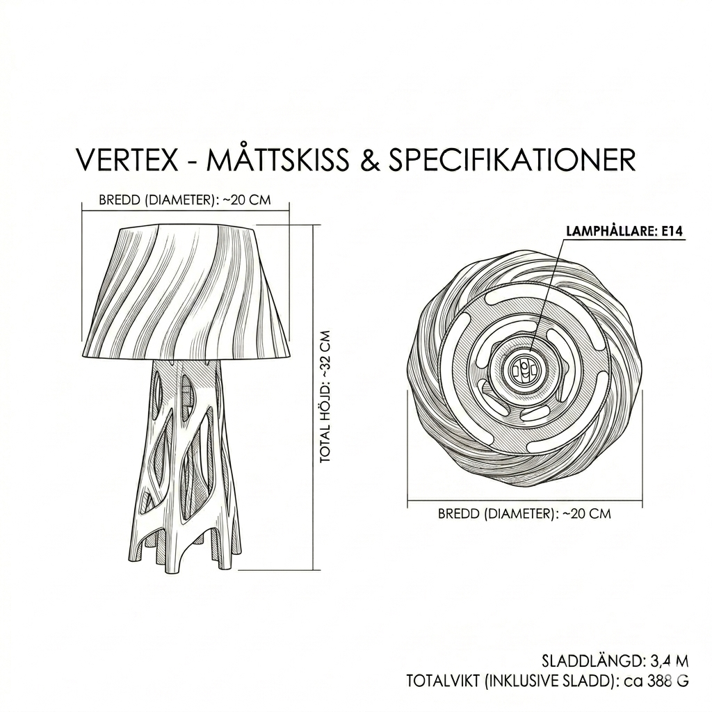 Vertex – Designlampa med grafisk elegans
